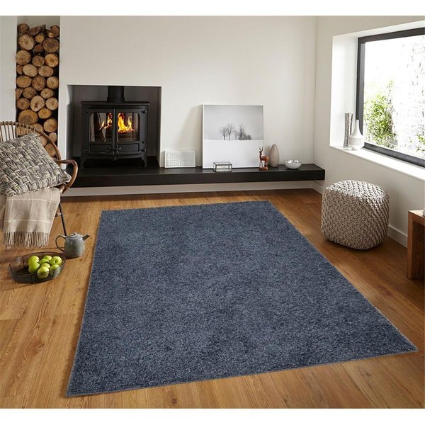 Terreno 5 x 7 ft. Discount World Shaggy Collection Blue Area Rug TE2586229